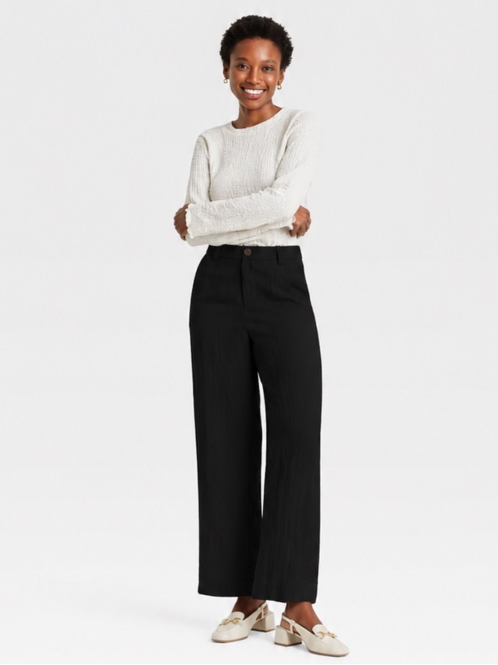 a new day Black Wide-Leg High-Rise Pants